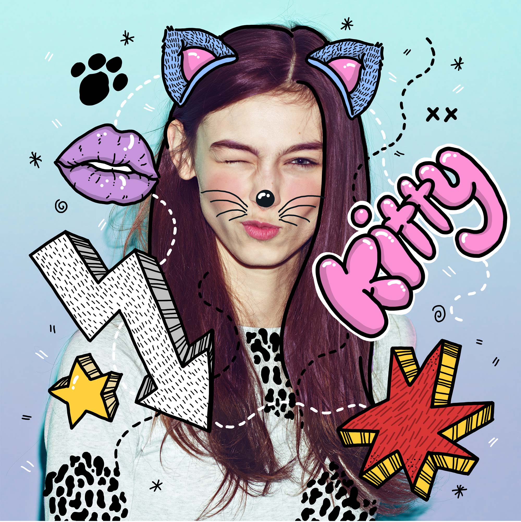 sugah_crenshaw_illustration_hamburg_Photos_illustrationonphotos_kitty_fashion_editorial_cooking_illustrator